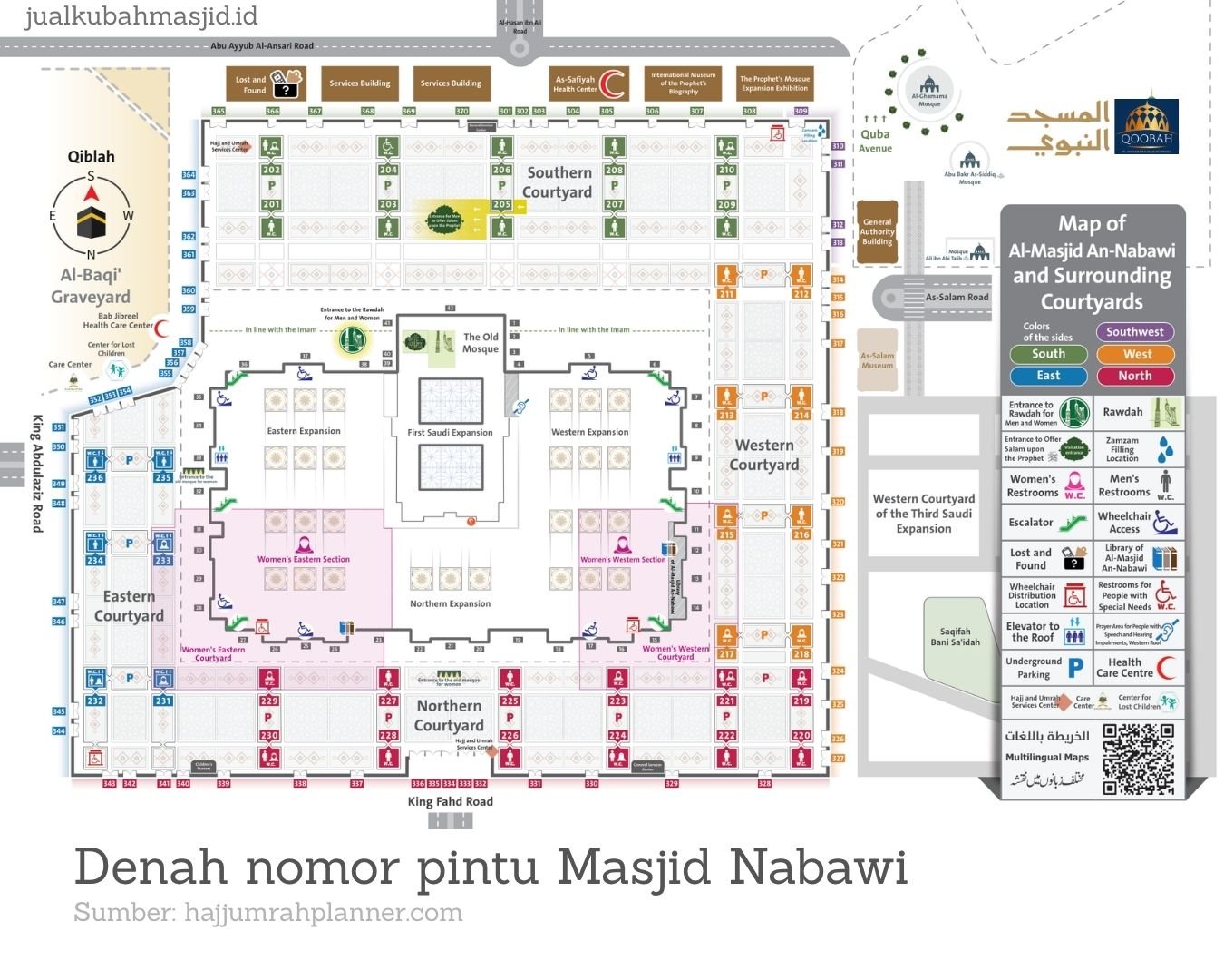 denah pintu masjid nabawi